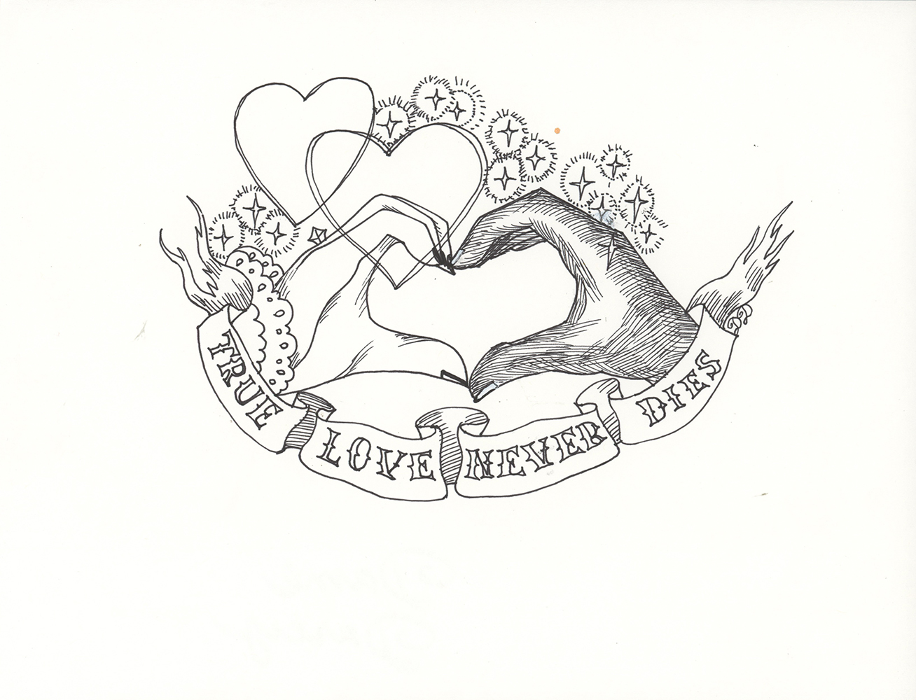 true love heart drawings